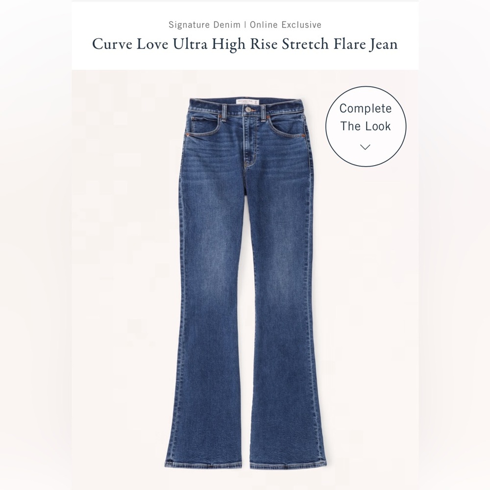 Abercrombie Curve Love Ultra High Rise Stretch Flare Jean size 2 Short